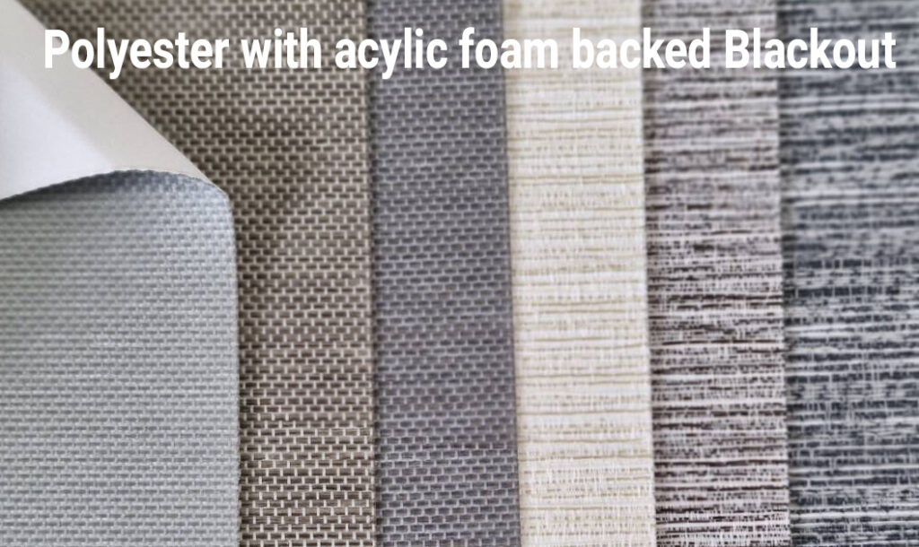Acrylic foam backed blackout fabric