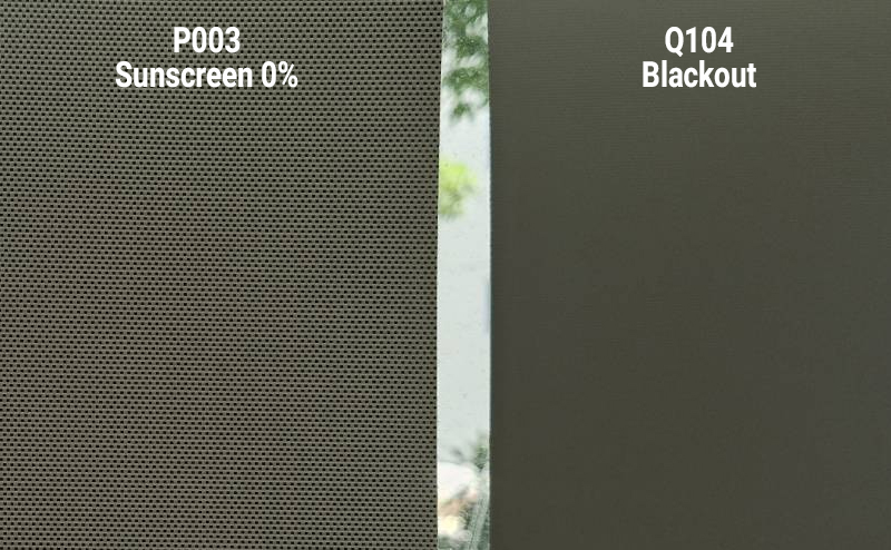 ภาพเปรียบเทียบ sunscreen 0% และ blackout fabric